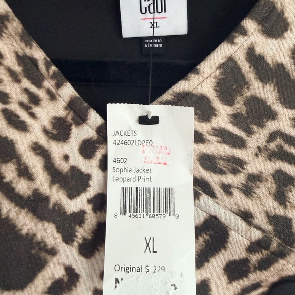 NWT Cabi Sophia Jacket Leopard Animal Print Long Blazer Coat New $229 Size XL - Picture 5 of 16